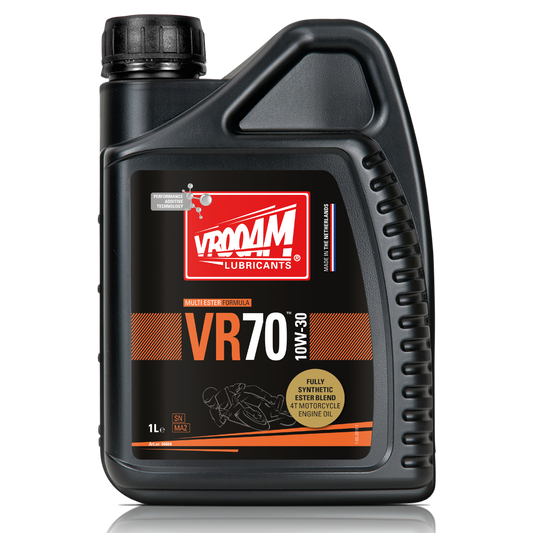 VROOAM VR70 Fully Synthetic Ester Blend 4T Motorcycle Engine Oil SAE 10W-30