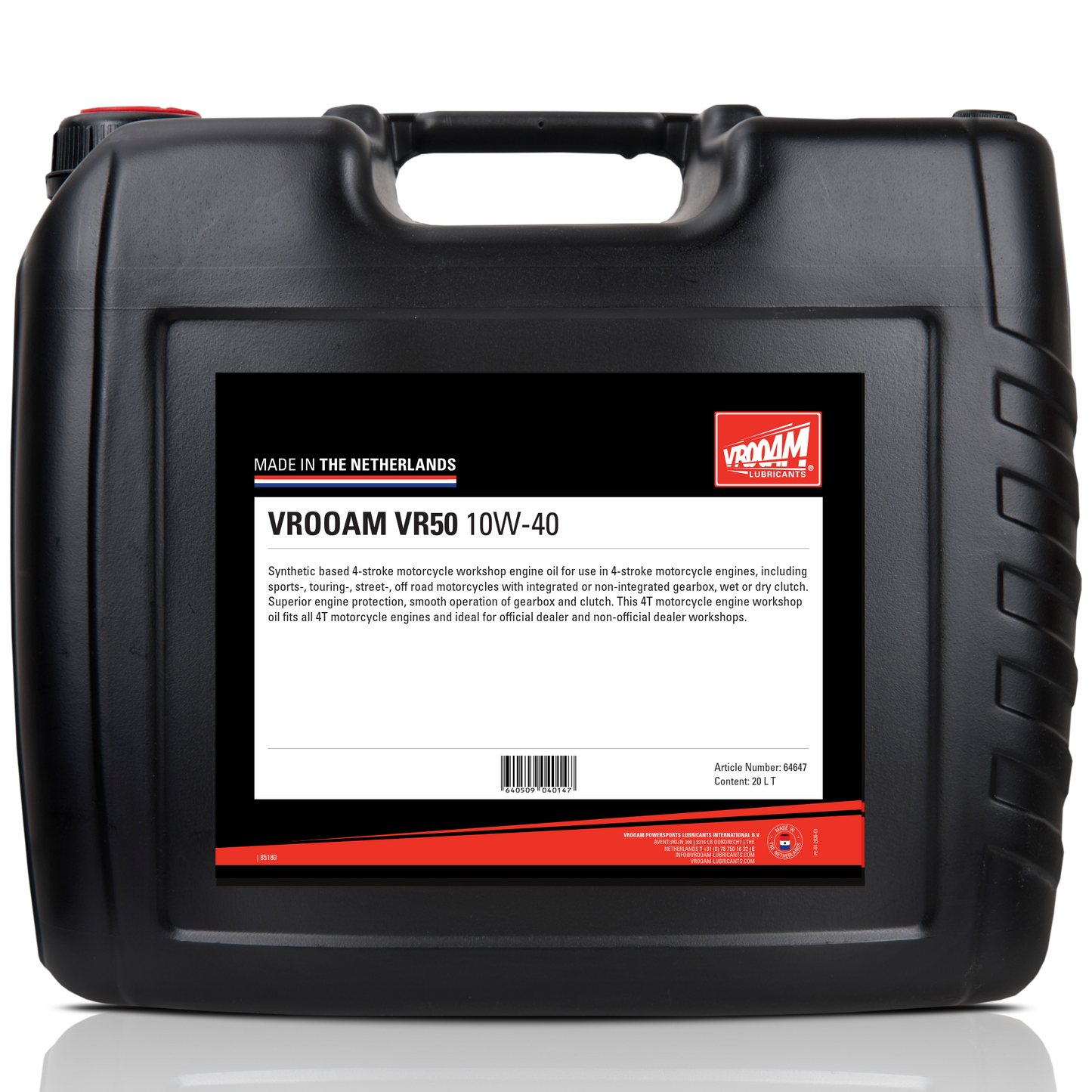 VROOAM VR50 Synthetic Based 4T Motorcycle Workshop Engine Oil 10W-40