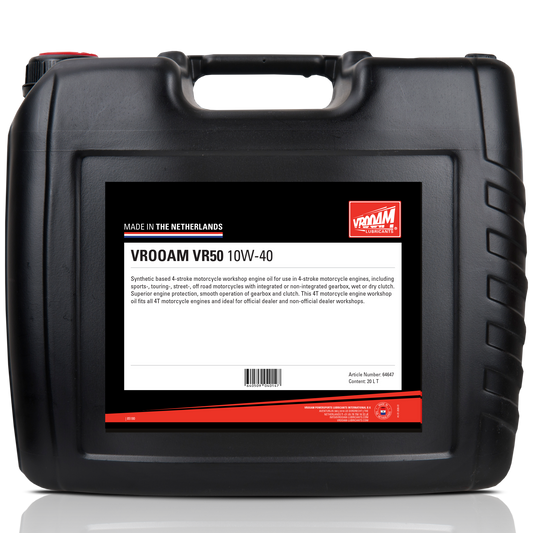 VROOAM VR50 Synthetic Based 4T Motorcycle Workshop Engine Oil 10W-40